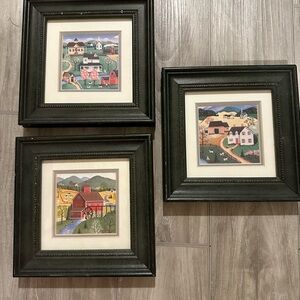 3 small farmhouse framed wall prints!